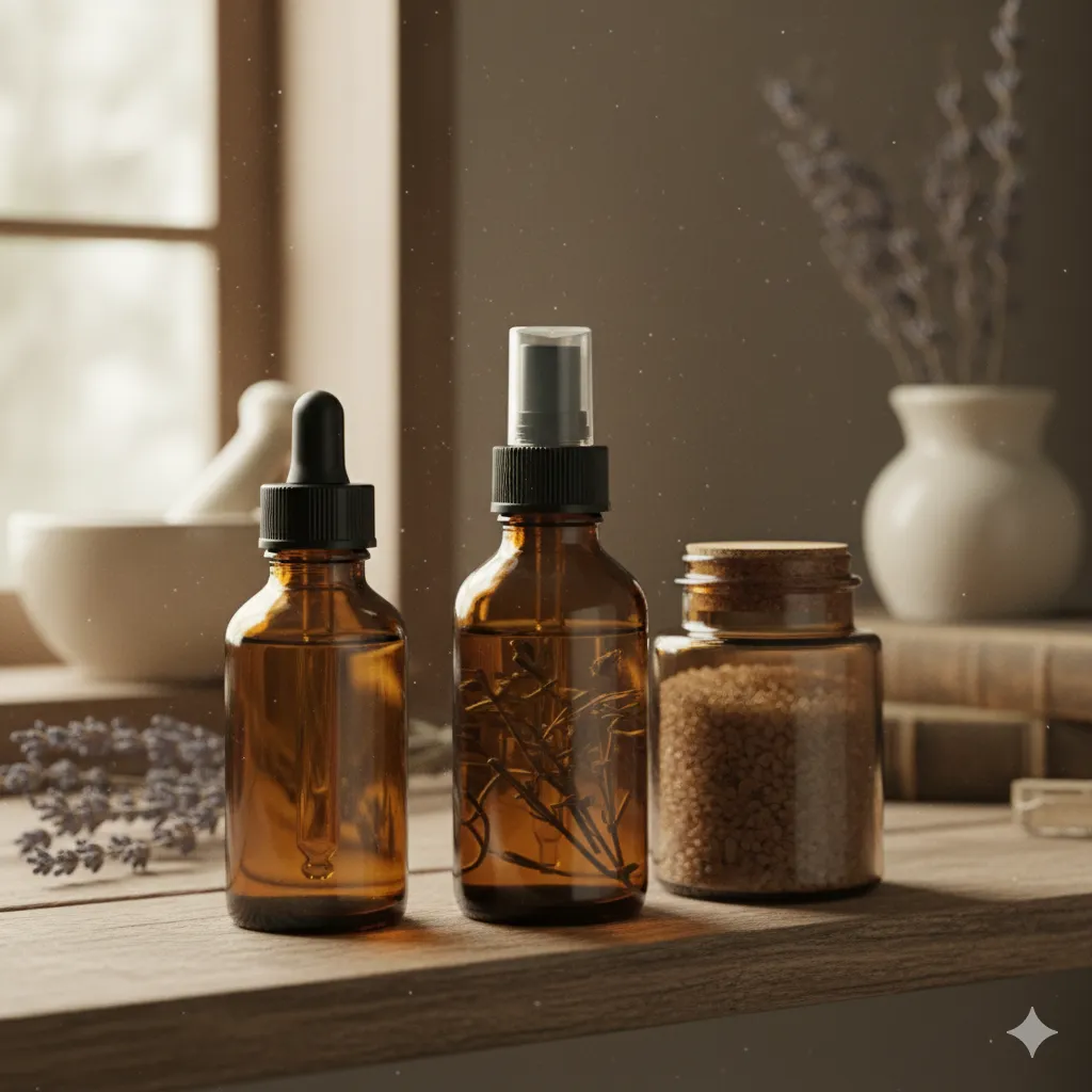 Amber glass container